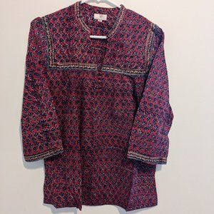 Anokhi handblock printed cotton top S size